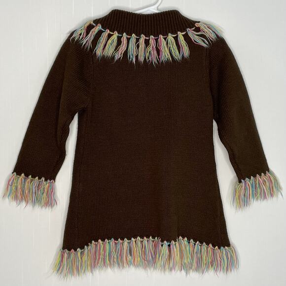 Vintage Y2K Unique Young Hearts Western Fringe Cowgirl Long Cardigan Size 2T - Picture 9 of 10